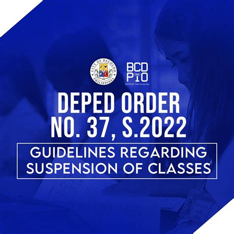deped order no 37 s 2022|DepEd: New guidelines on suspension of classes, .